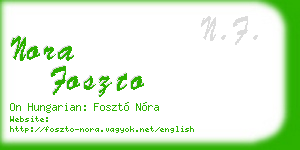 nora foszto business card